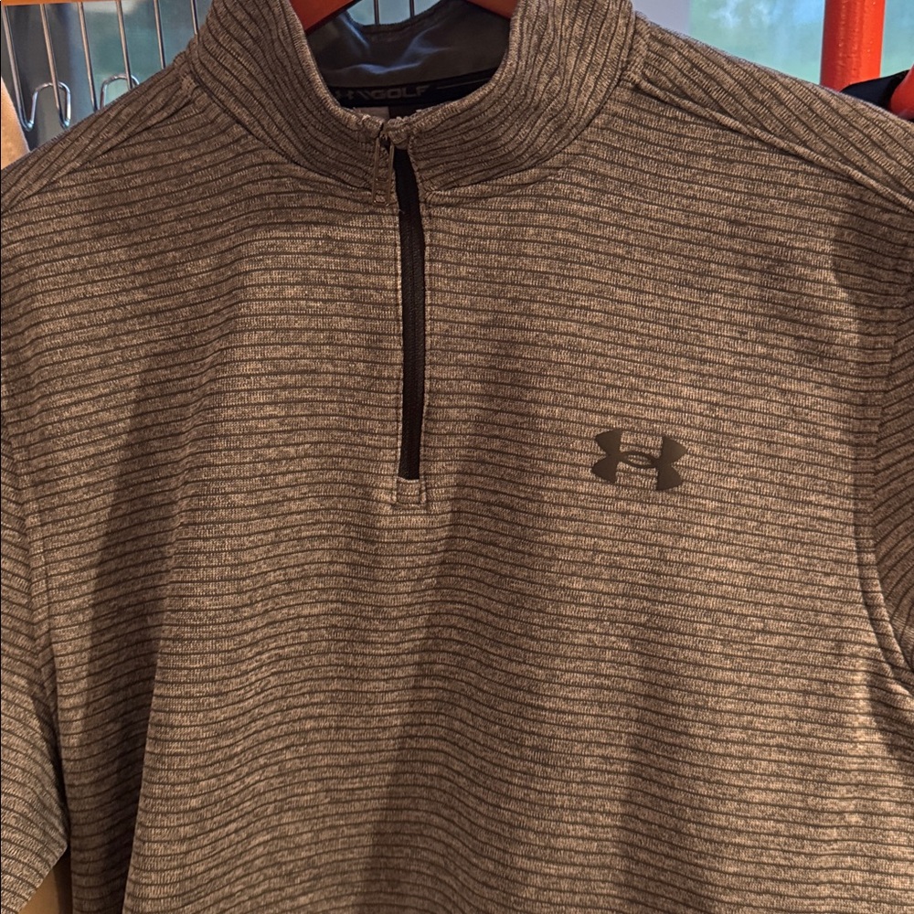 Under Armour Striped Gray Half-Zip Top - Picture 4 of 5